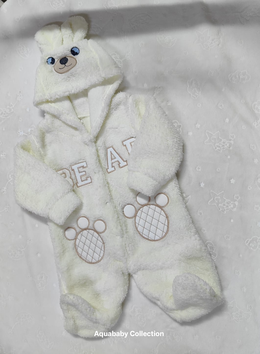 Heavy Fleece Hooded Baby Rompers with Cotton Lining – Warm Winter Baby Jumpsuits (3–6 Months)