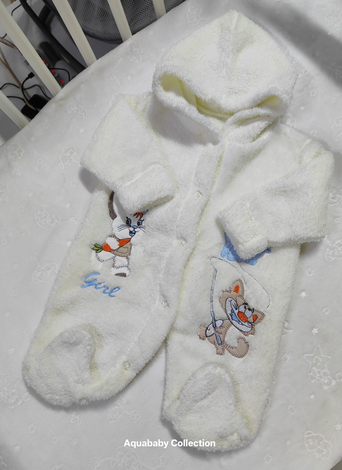 Heavy Fleece Hooded Baby Rompers with Cotton Lining – Warm Winter Baby Jumpsuits (3–6 Months)