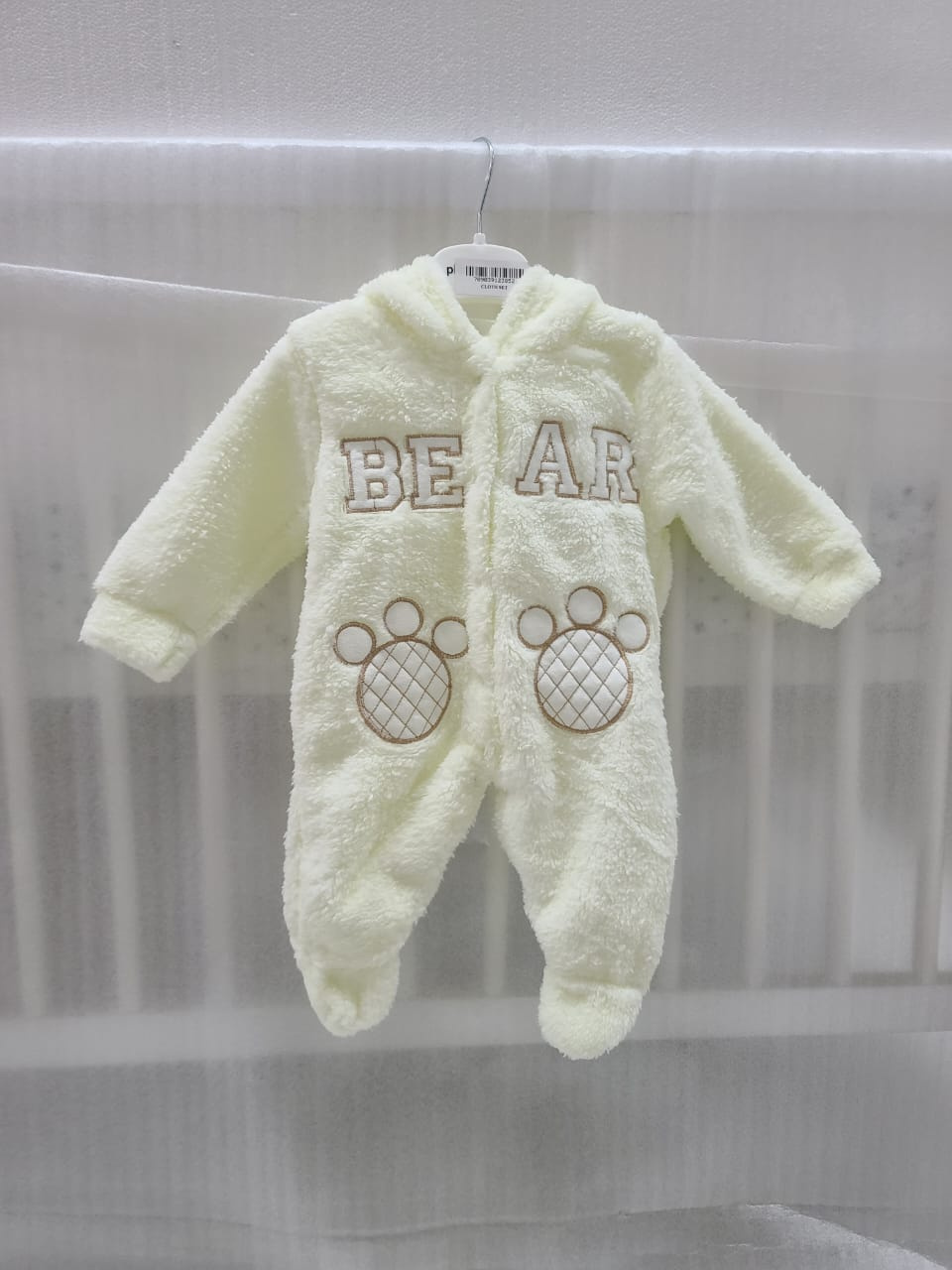 Heavy Fleece Hooded Baby Rompers with Cotton Lining – Warm Winter Baby Jumpsuits (3–6 Months)