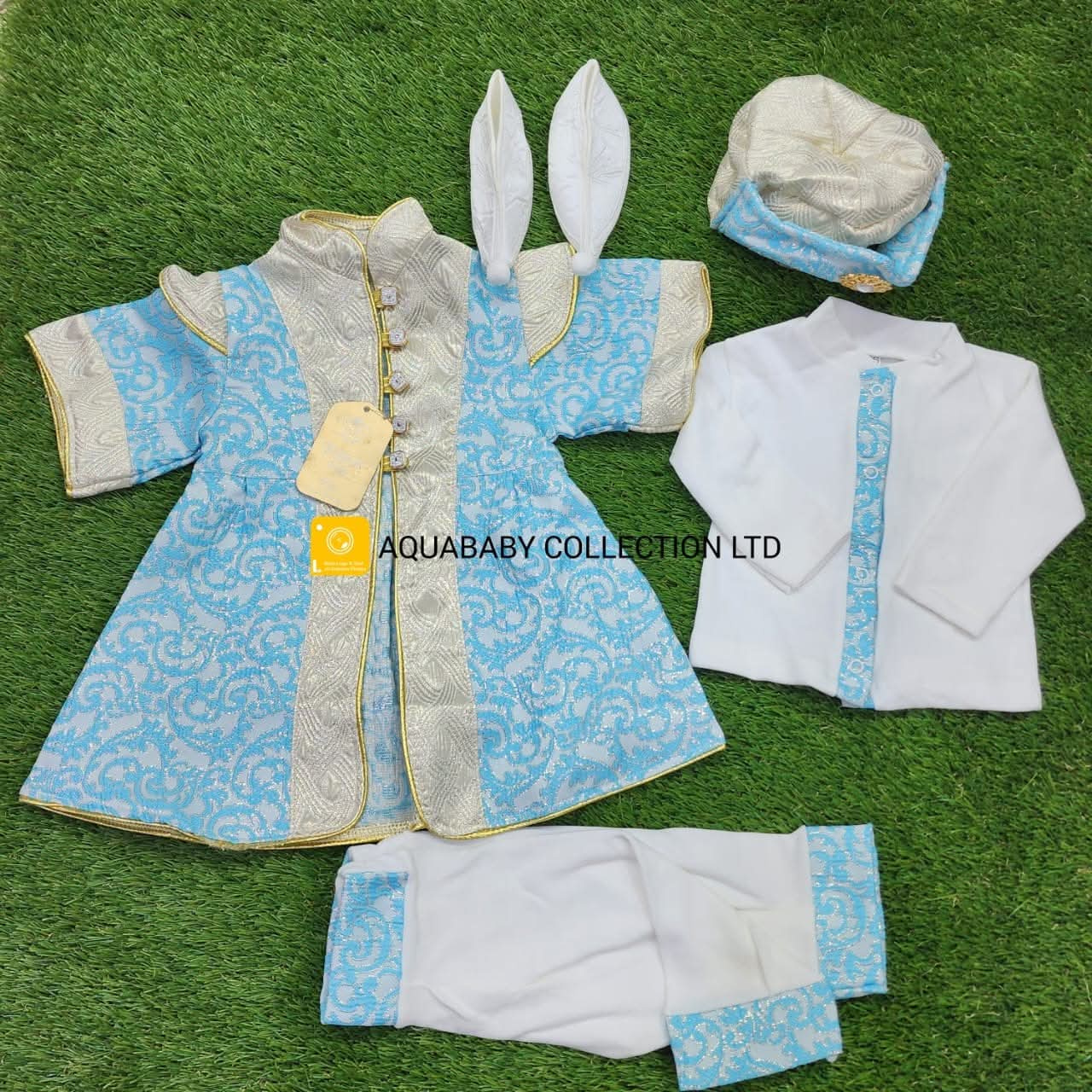 Light Blue Prince Sultan Baby Outfit Set 6–9M | Sünnet & Mevlüt Ceremony Suit