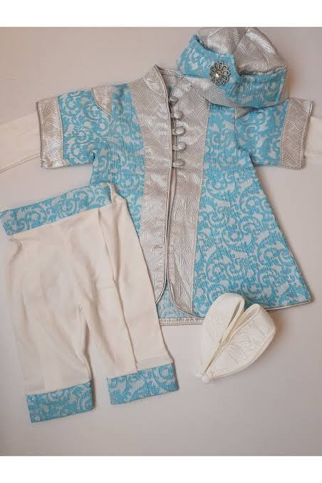 Light Blue Prince Sultan Baby Outfit Set 6–9M | Sünnet & Mevlüt Ceremony Suit
