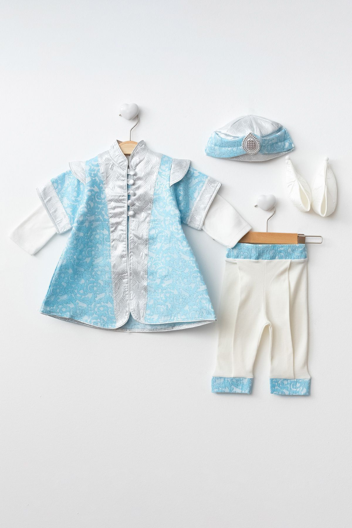 Light Blue Prince Sultan Baby Outfit Set 6–9M | Sünnet & Mevlüt Ceremony Suit