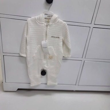 Pierre Cardin Baby Quilted Hooded Romper with Zipper 6–9M