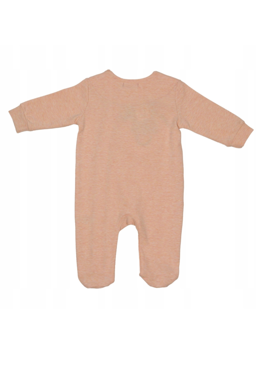 Salmon Pink Footed Baby Pajama with Smiley Face | Cotton Baby Pajacyk