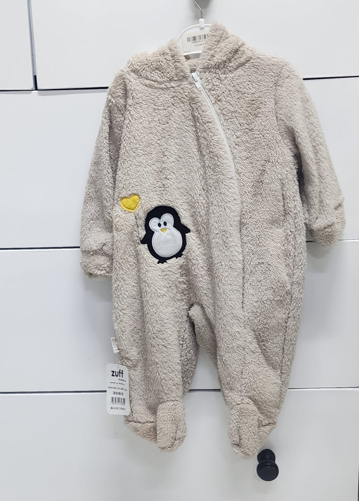 Zuff Baby Welsoft Fleece Footed Romper (6–9 Months) | Warm Hooded Winter Baby Onesie
