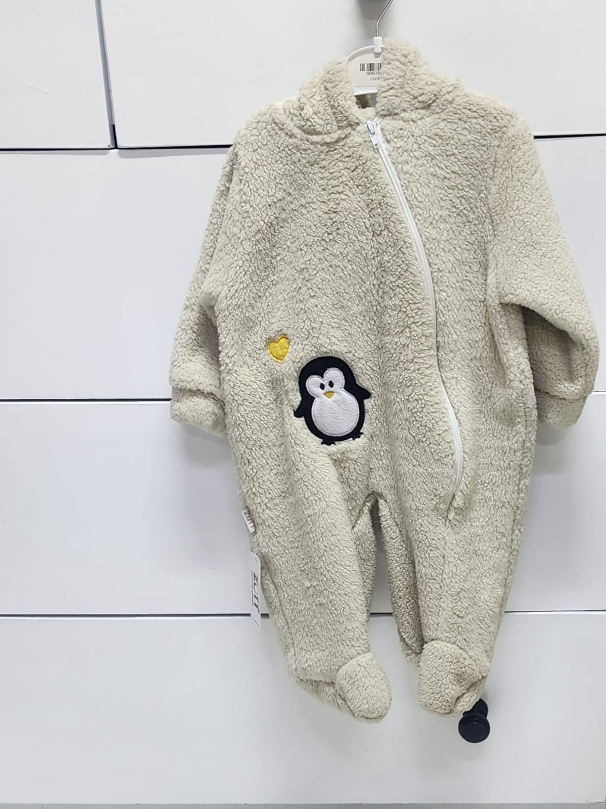 Zuff Baby Welsoft Fleece Footed Romper (6–9 Months) | Warm Hooded Winter Baby Onesie