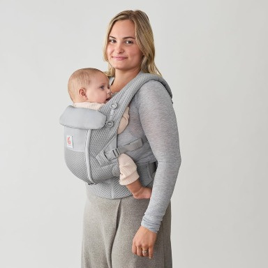 Ergobaby Omni Breeze Baby Carrier Gray– Breathable Mesh, All Carry Positions, Lumbar Support