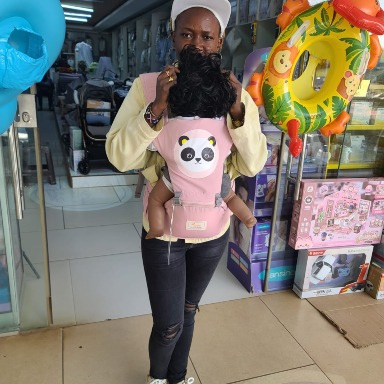 iMama 3-in-1 Ergonomic Baby Carrier with Hip Seat – Pink Panda Design | Adjustable Baby Carrier for Newborn to Toddler
