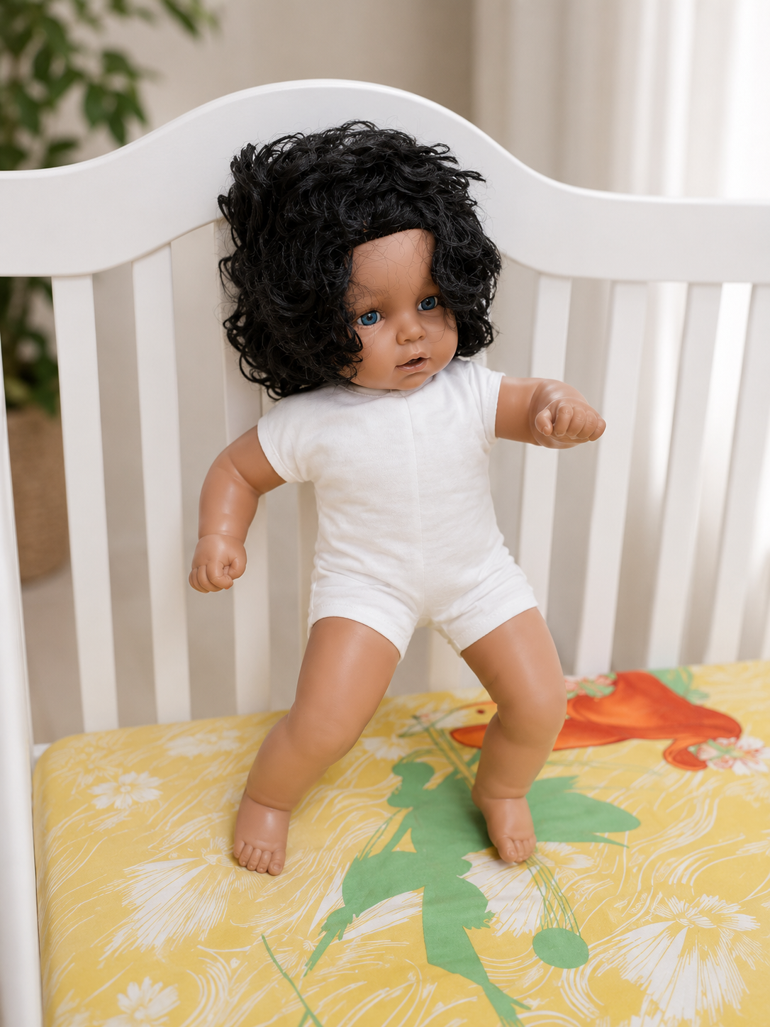 Realistic Baby Doll with Blue Eyes – Soft Vinyl Doll for Kids