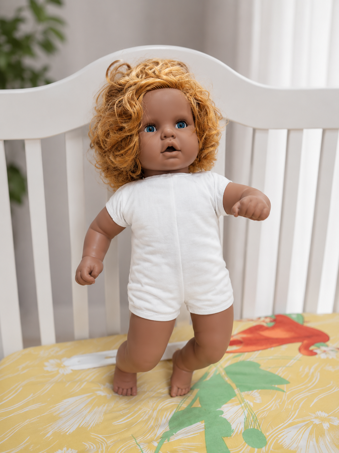 Realistic Baby Doll with Blue Eyes – Soft Vinyl Doll for Kids