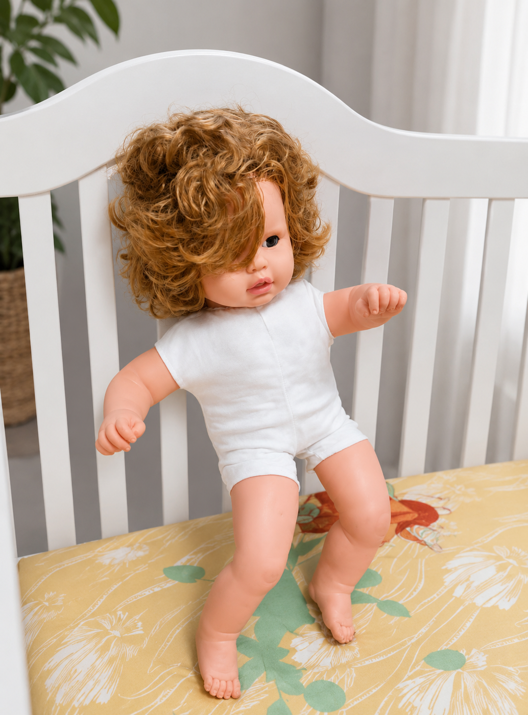 Realistic Baby Doll with Blue Eyes – Soft Vinyl Doll for Kids