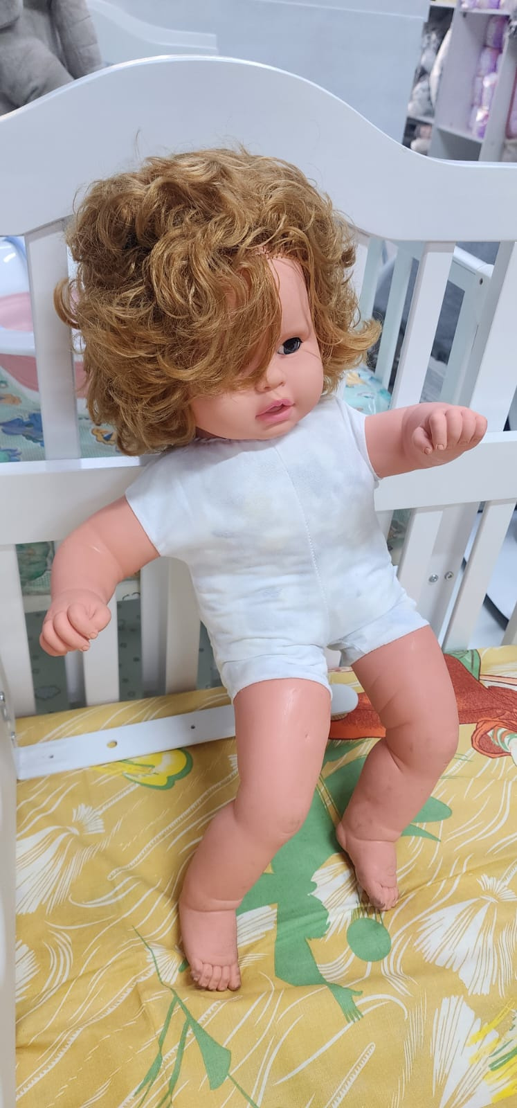 Realistic Baby Doll with Blue Eyes – Soft Vinyl Doll for Kids