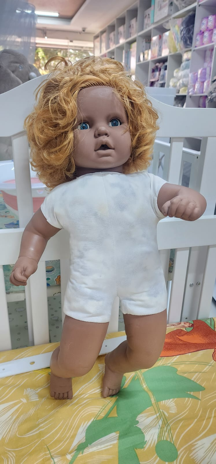 Realistic Baby Doll with Blue Eyes – Soft Vinyl Doll for Kids