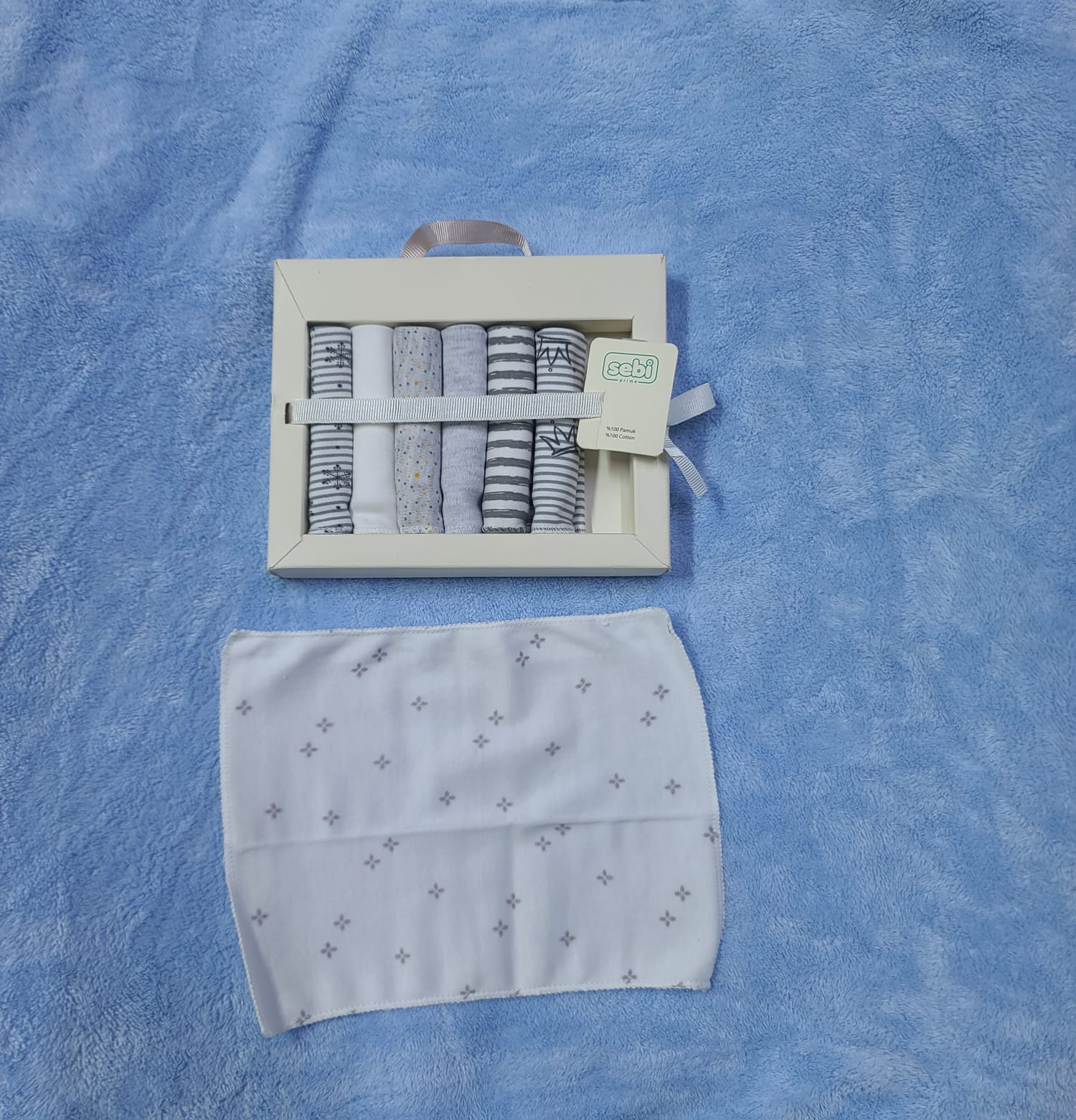 7pcs Cotton Baby Washcloth Set – Soft & Gentle Sebi Washcloths for Babies