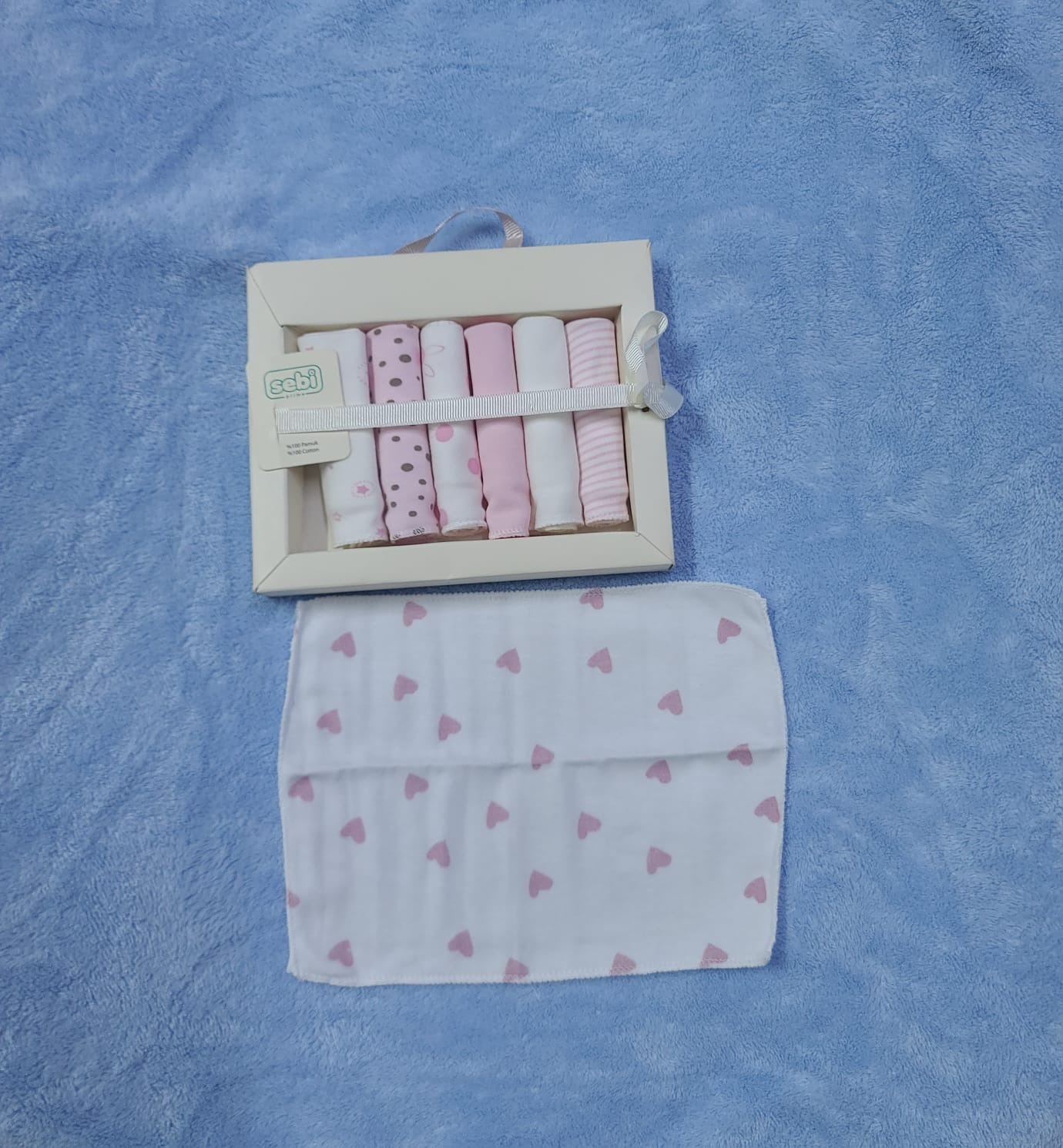 7pcs Cotton Baby Washcloth Set – Soft & Gentle Sebi Washcloths for Babies