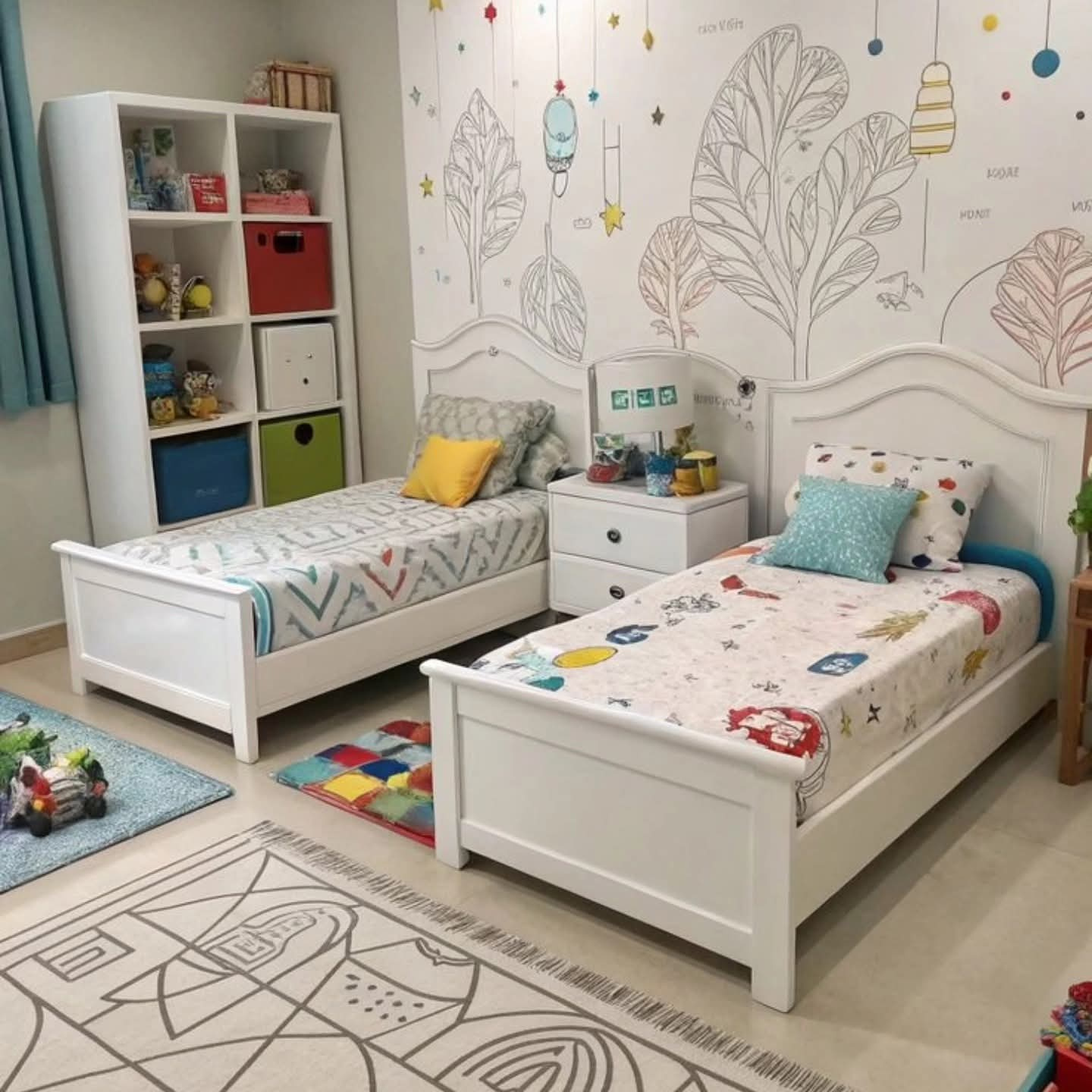Open Wooden Toddler Bed 3.5x6ft – Spacious Kids Bed with Modern Design