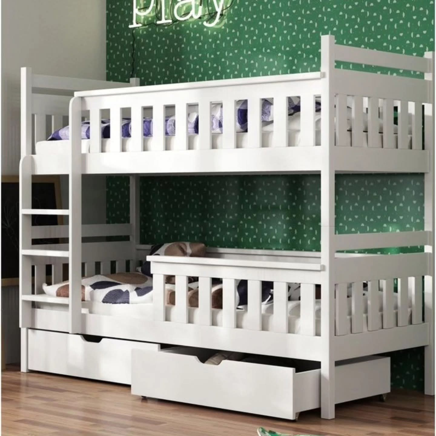 Solid Wood Bunk Bed with Storage Drawers | Twin Over Twin Bunk Beds Kenya