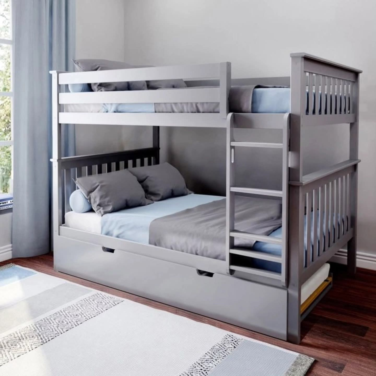 Solid Wood Bunk Bed with Storage Drawers | Twin Over Twin Bunk Beds Kenya
