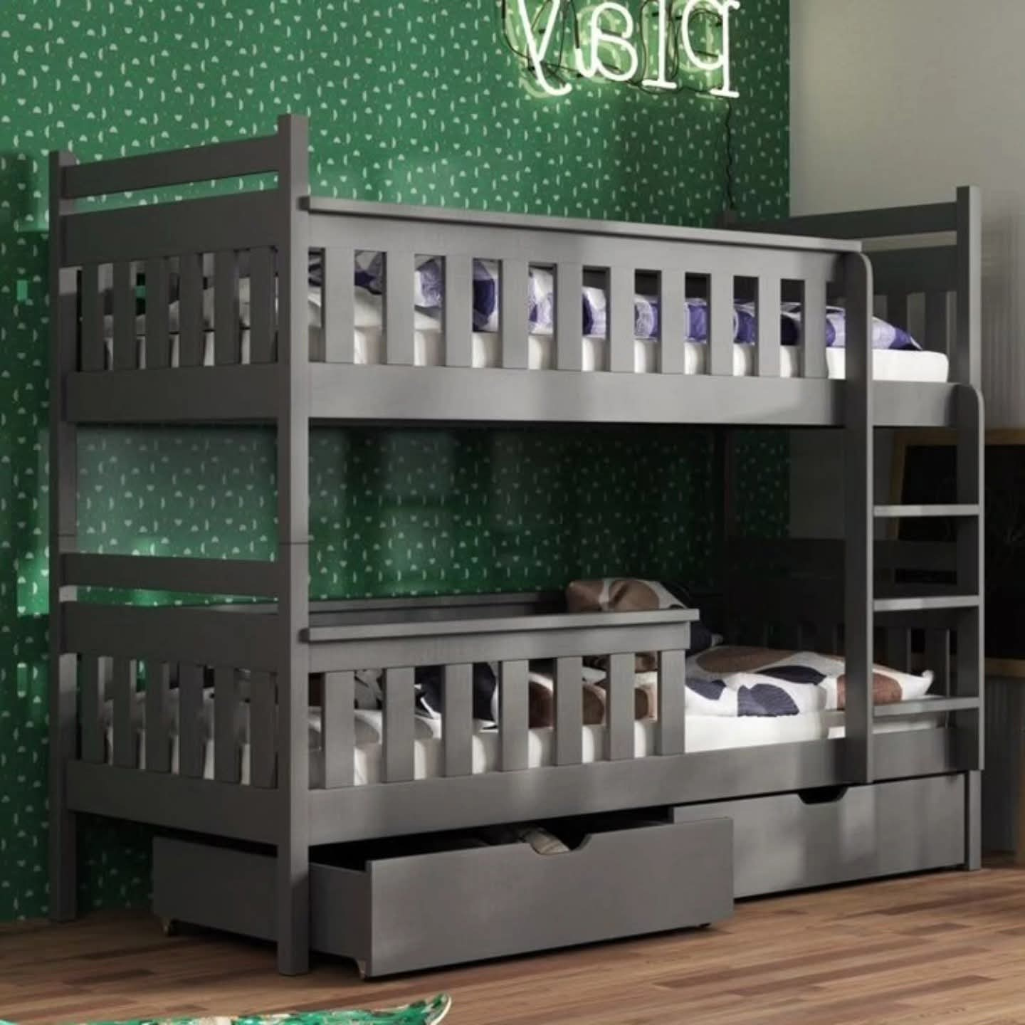 Solid Wood Bunk Bed with Storage Drawers | Twin Over Twin Bunk Beds Kenya