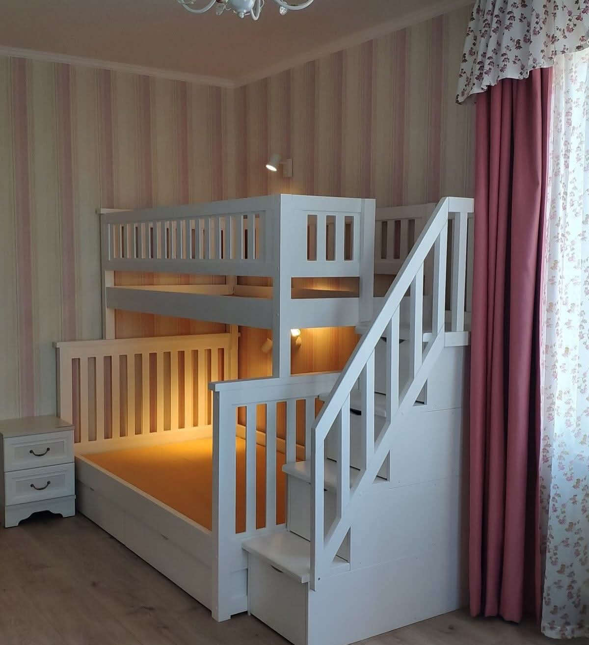 Solid Wood Bunk Bed with Storage Drawers | Twin Over Twin Bunk Beds Kenya