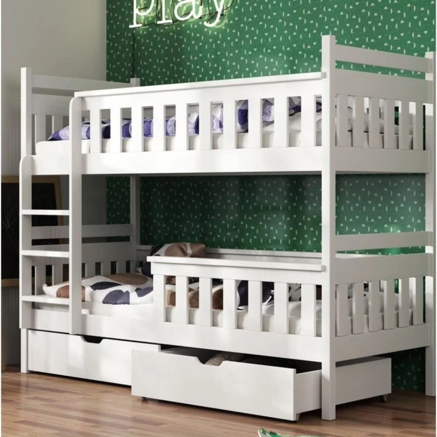 Solid Wood Bunk Bed with Storage Drawers | Twin Over Twin Bunk Beds Kenya