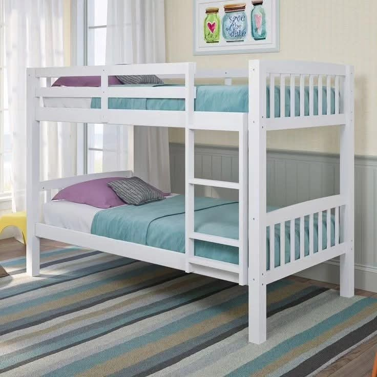 Twin Over Twin Bunk Bed with Safety Guardrails & Ladder | Kids Bunk Beds Kenya