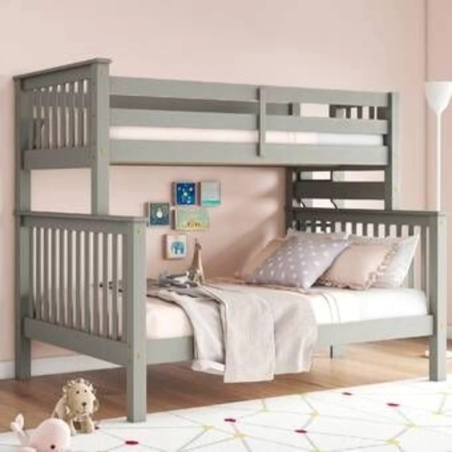Twin Over Twin Bunk Bed with Safety Guardrails & Ladder | Kids Bunk Beds Kenya