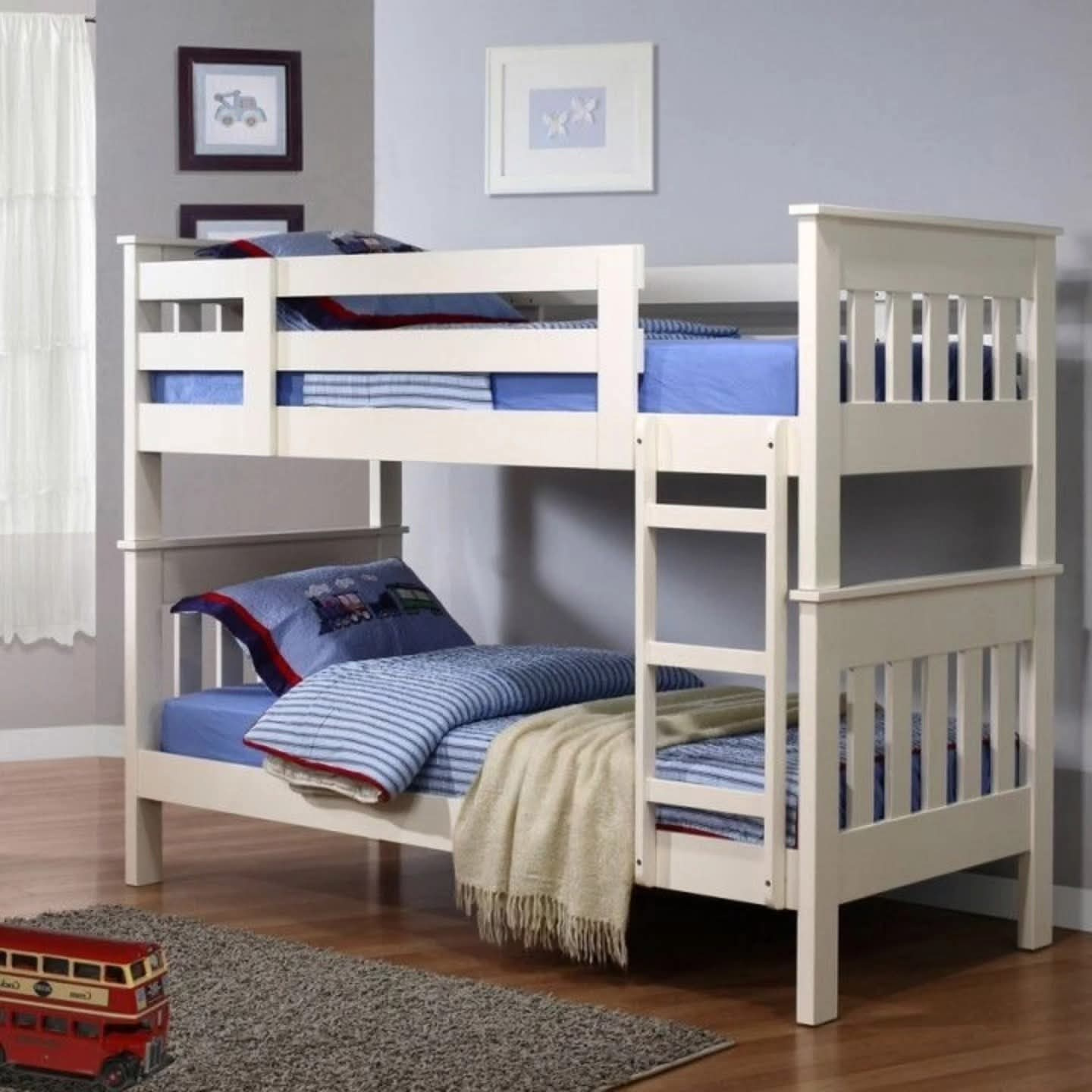Twin Over Twin Bunk Bed with Safety Guardrails & Ladder | Kids Bunk Beds Kenya