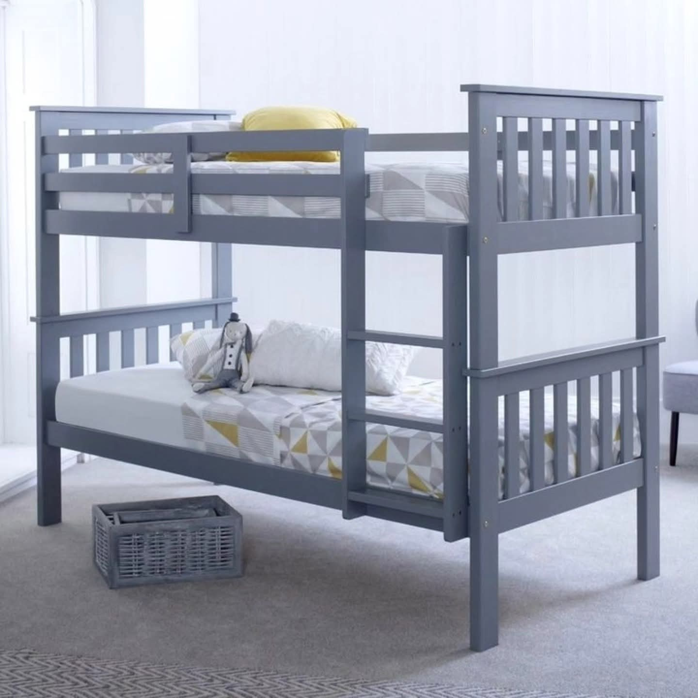 Twin Over Twin Bunk Bed with Safety Guardrails & Ladder | Kids Bunk Beds Kenya