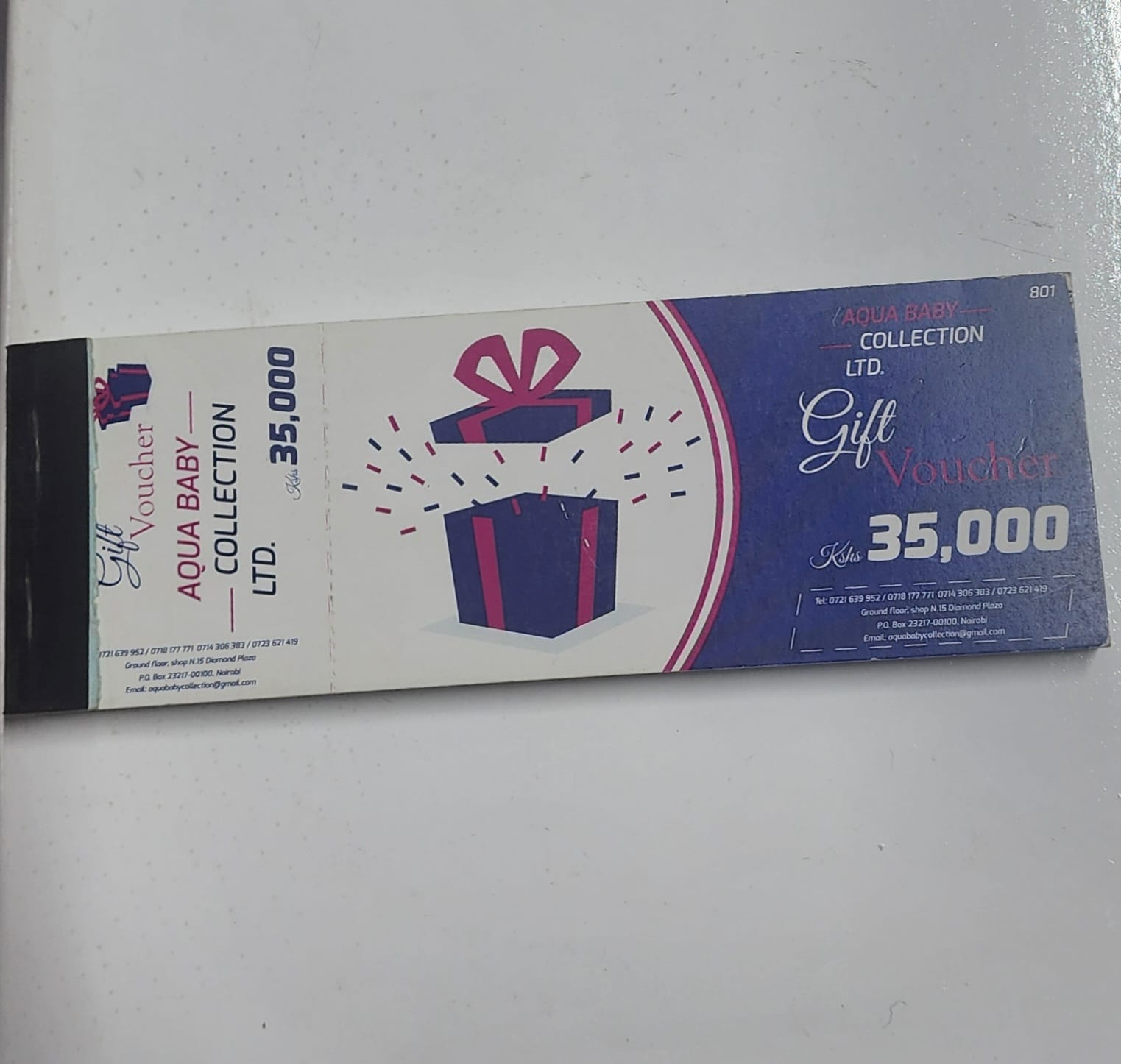Aqua Baby Collection Ltd. Gift Voucher – KSh 35,000 Baby Shopping Voucher