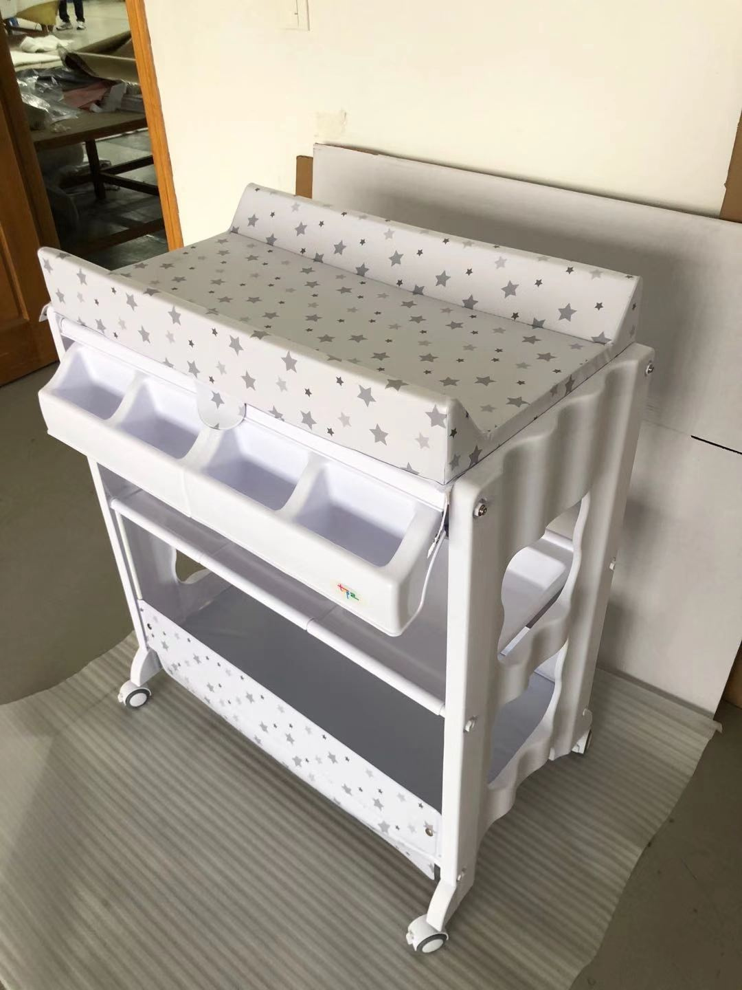2-in-1 & 3-in-1 Baby Bathing and Changing Station with Storage & Wheels