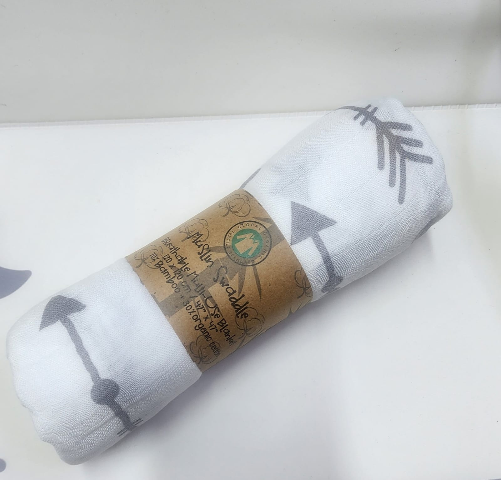 120x120 cm Muslin Swaddle Blanket | Breathable Cotton Baby Wrap