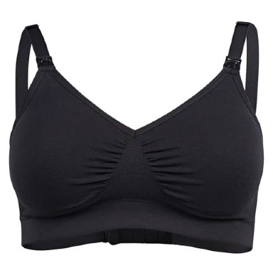 Black Seamless Cotton Nursing Bra – Non-Wired Maternity Bra (M, L, XXL)