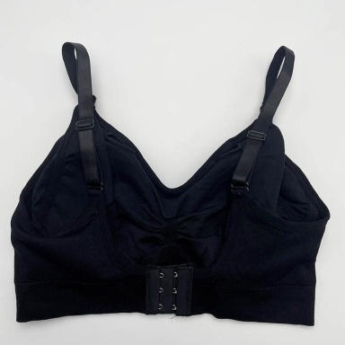 Black Seamless Cotton Nursing Bra – Non-Wired Maternity Bra (M, L, XXL)