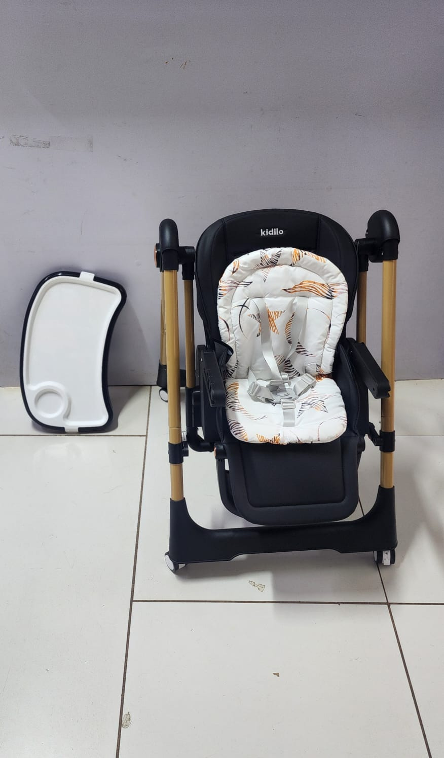Kidilo 2-in-1 High Feeding Chair & Manual Swing | Adjustable Baby Feeding Chair