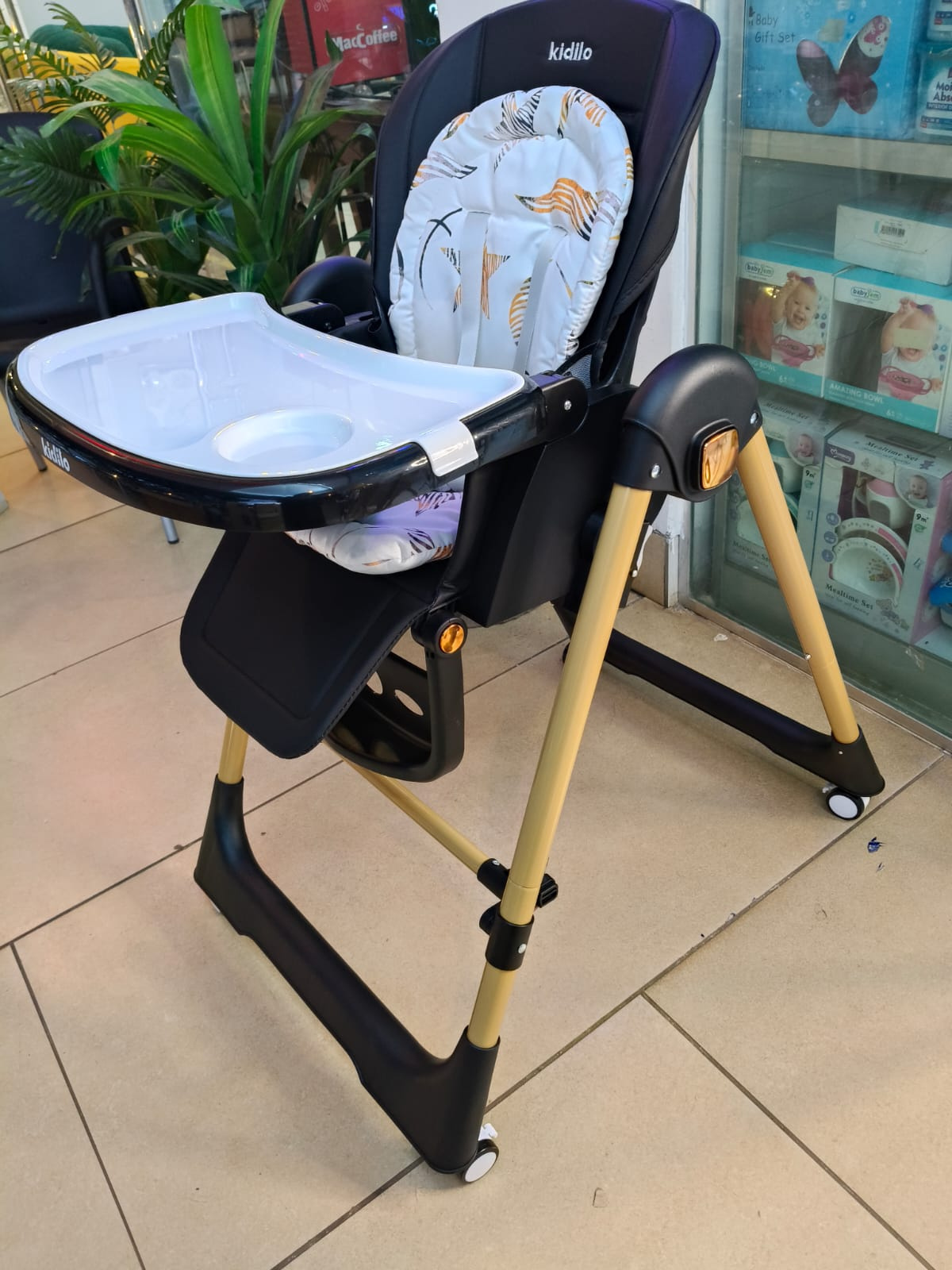 Kidilo 2-in-1 High Feeding Chair & Manual Swing | Adjustable Baby Feeding Chair