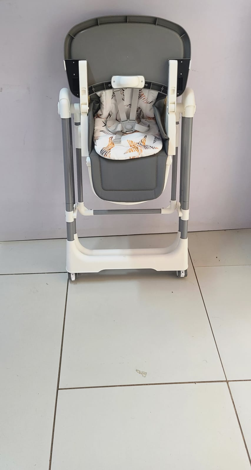 2-in-1 Adjustable Baby High Chair & Manual Swing – Grey & White