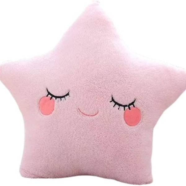 Nursery Decorative Baby Pillows – Soft Embroidered Sleeping Face Cushions