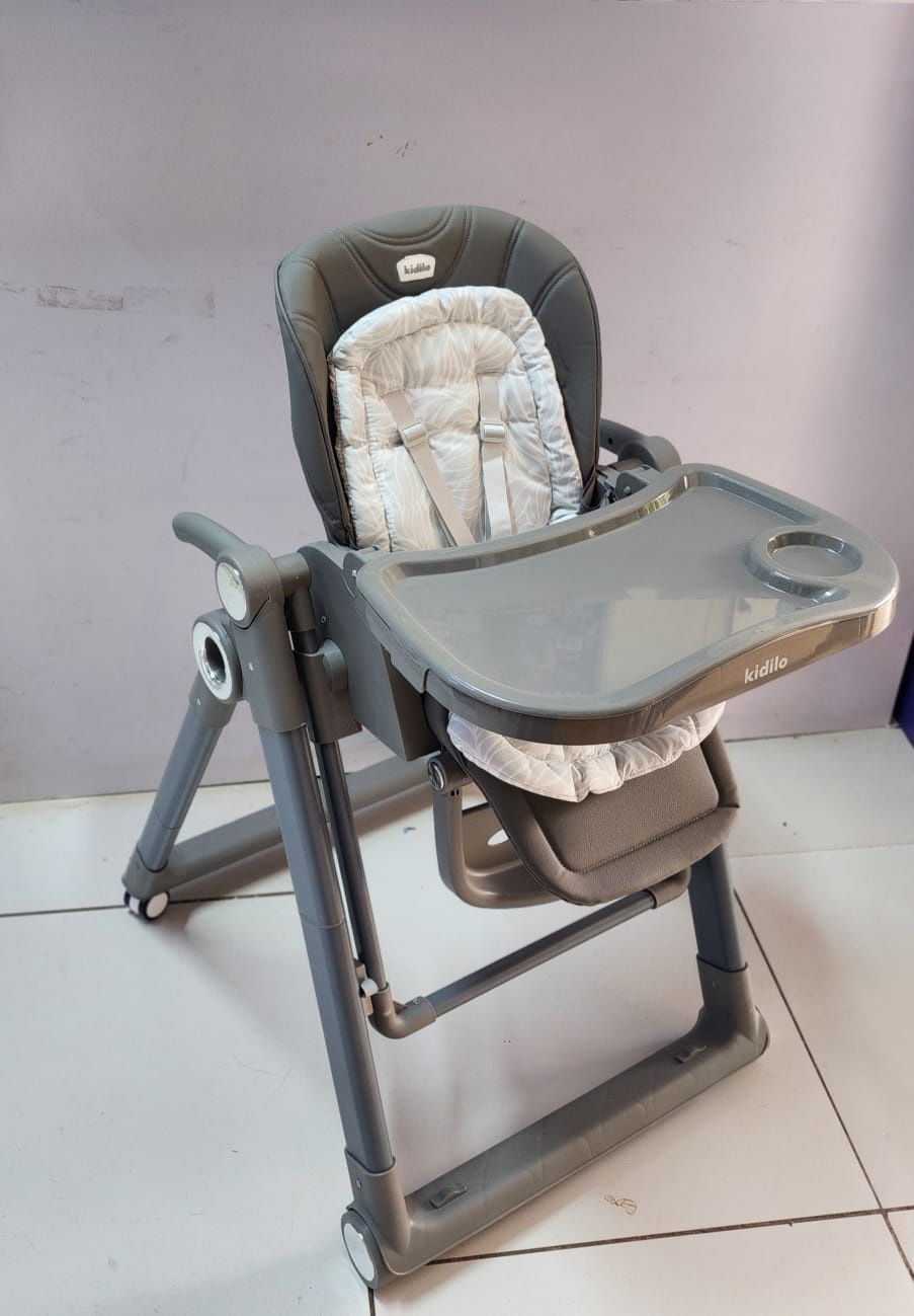 Kidilo Manual Swing Feeding Chair – Gray | Adjustable Baby High Chair | Aquababy Collection Kenya