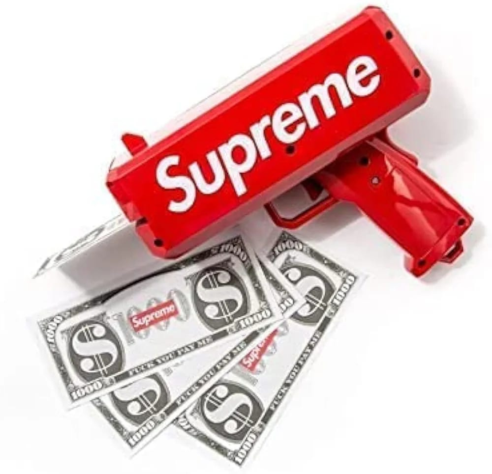 Supreme Cash Cannon money gun from the SS17 collection