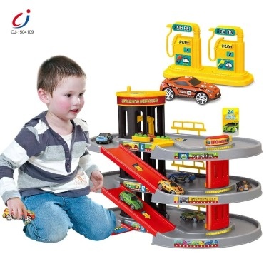 4-level spiral parking garage playset for kids