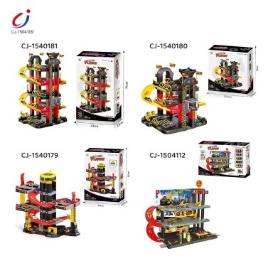 4-level spiral parking garage playset for kids