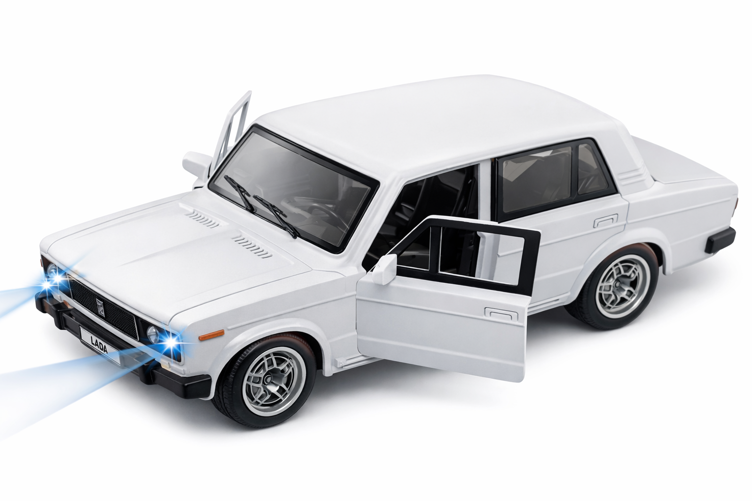 Black 4x4 Diecast Toy SUV Car with LED Lights & Opening Doors | Kids Toy Car