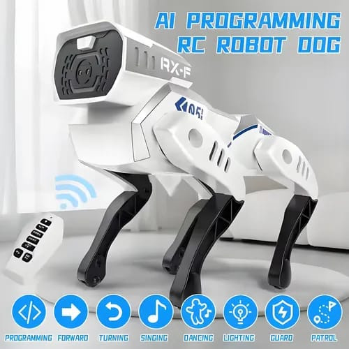 Interactive intelligent AI robot stunt dog toy