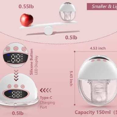 Wearable single electric  breastpump