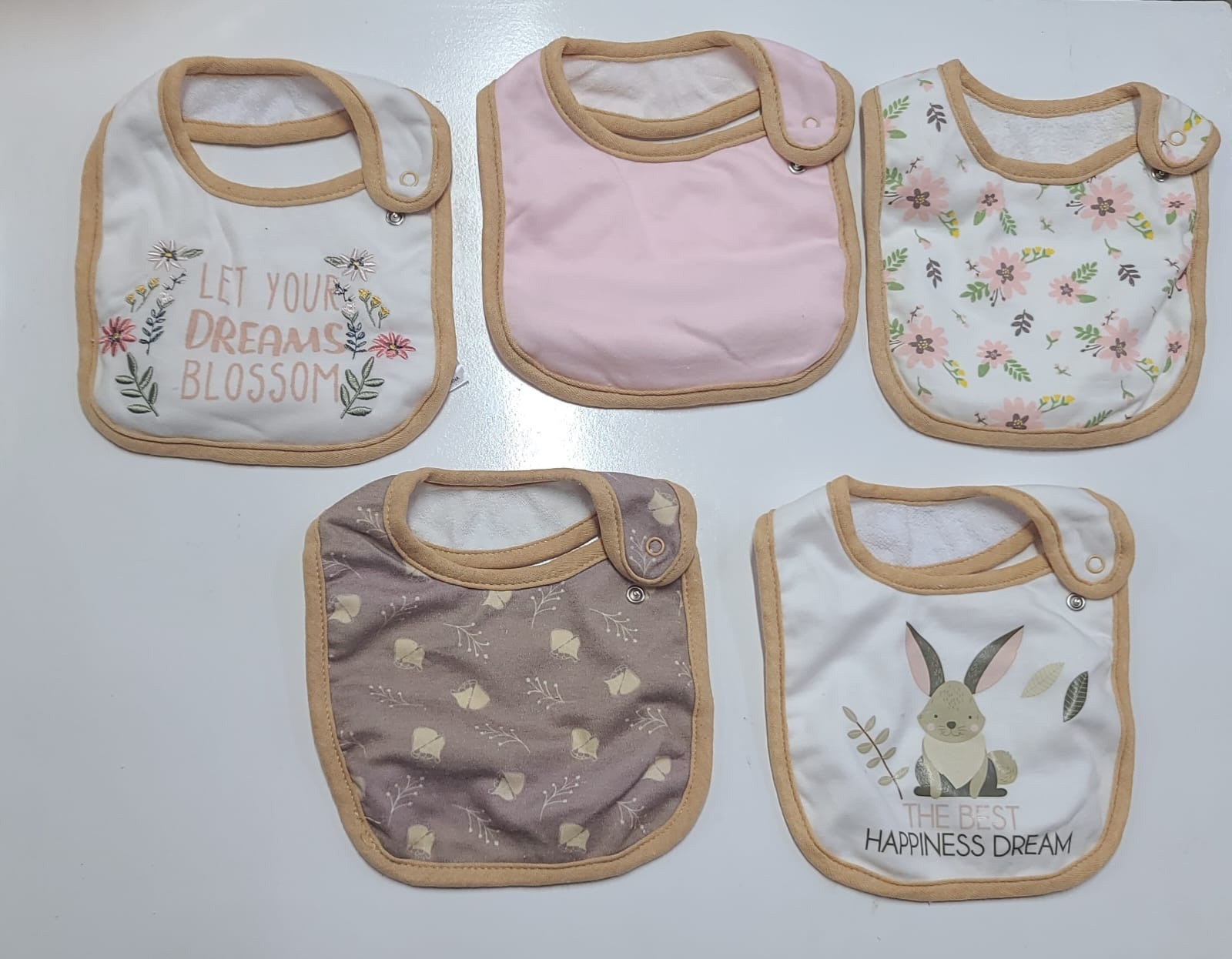 Cute 5pcs Baby Bib Set for Newborns – Soft Absorbent Feeding Bibs | Aquababy Collection Kenya