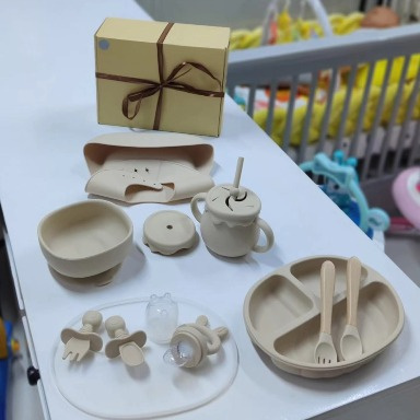 Complete Silicone Baby Feeding Set – Suction Plate, Bowl, Bib & Cup | Aquababy Collection Kenya