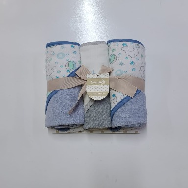 Forever Baby 3 Piece Hooded Towel Set Blue – Soft Baby Bath Towels | Aquababy Collection Kenya