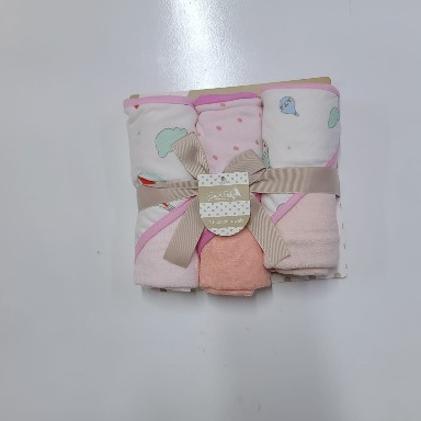 Forever Baby 3 Piece Hooded Towel Set Pink