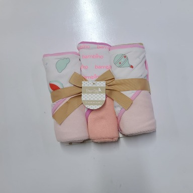 Forever Baby 3 Piece Hooded Towel Set Pink